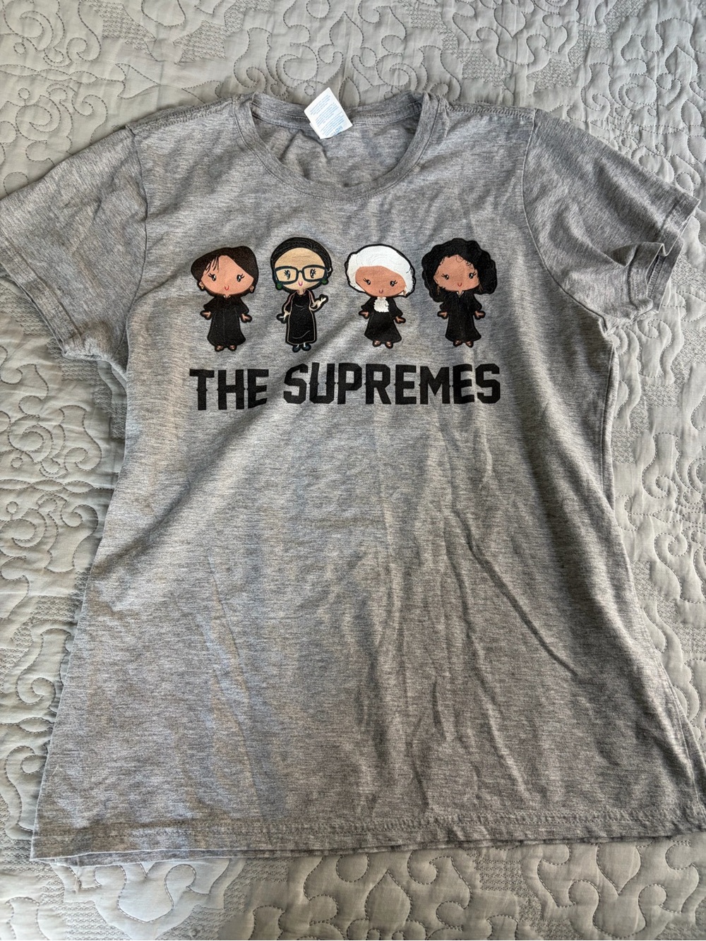 Port and Company Gray "The Supremes" Cartoon Graphic Tee